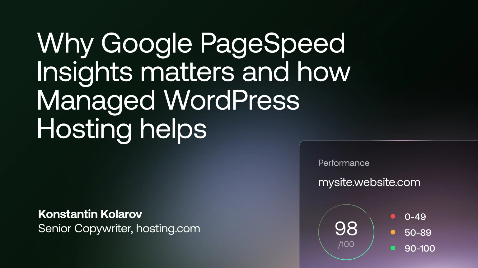 Why Google PageSpeed Insights matters and how Managed WordPress Hosting helps