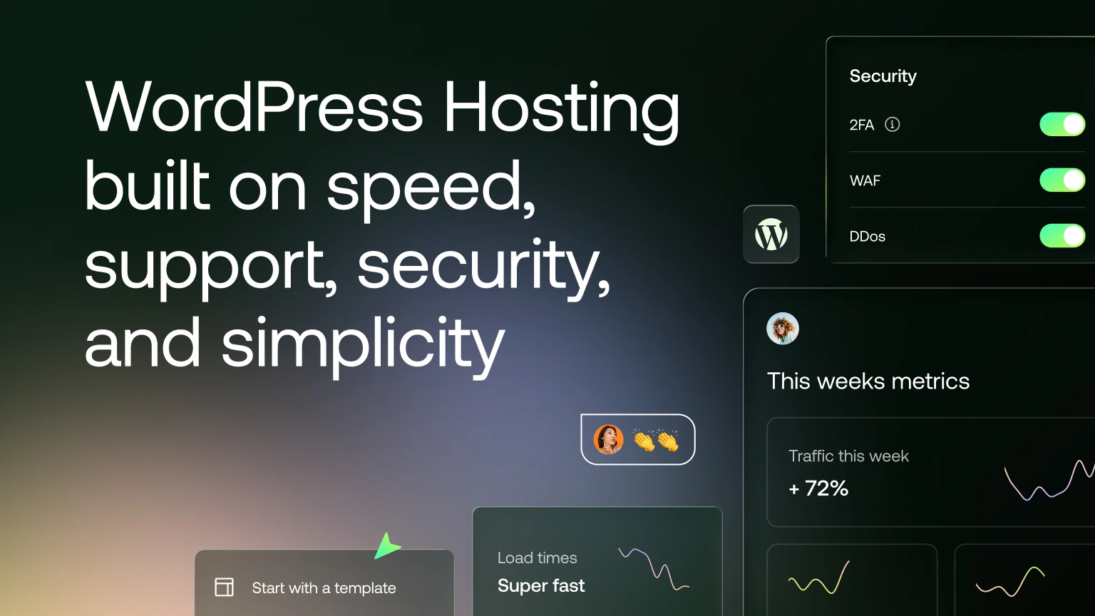 WordPress Hosting built on speed, support, security, and simplicity