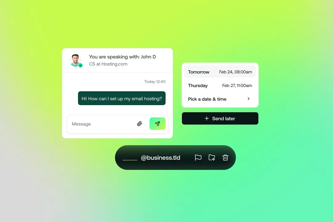 Business email with room to grow