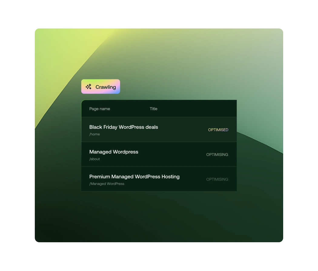 Optimised for AI crawlers